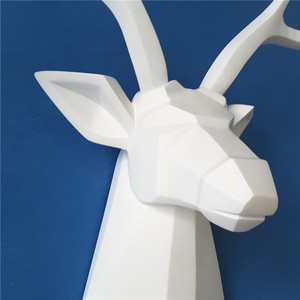 Décoration murale géométrique en résine en forme de tête de <span class=keywords><strong>cerf</strong></span> pour salon, entrée, télévision, canapé, chambre à coucher, ornement mural de fond - Product Image 3