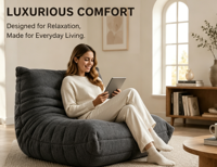 Fauteuil de salon moderne en mousse haute densité, canapé de sol sans cadre, chaise d'appoint compressible pour salon