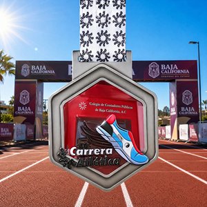 Médaille de course sportive personnalisée en alliage de zinc avec émail 3D, récompense de succès du tournoi de l'Association du <span class=keywords><strong>Mexique</strong></span> <span class=keywords><strong>Baja</strong></span> California, vente en gros - Product Image 1