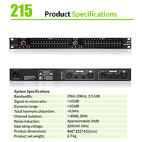 Processeur audio numérique professionnel RAYHAYES R-215, mixeur audio, égaliseur, signal audio numérique