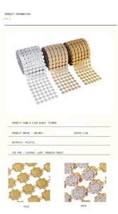 Roll Pita Jala Berlian 10 Yard 6 Baris Hiasan Berlian Imitasi Bentuk Bunga Bulat Berkilau - Product Image 3