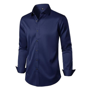 Camisas de Manga Larga <span class=keywords><strong>para</strong></span> Hombre, Camisas de Vestir Ajustadas, Trajes de Negocios de Color Sólido, Ropa Masculina <span class=keywords><strong>para</strong></span> el Trabajo, Camisas de Vestir Multicolores - Product Image 2