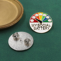Badge personnalisé en alliage de zinc, broche créative changeant d'humeur, accessoire vestimentaire à pointeur rotatif, épinglette métallique, cadran arc-en-ciel