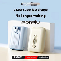 Banque d'alimentation portable PORPIU Super Rapide 22,5W avec écran LED, sortie Type-C, 20000mAh, avec interface Micro USB