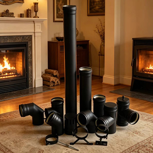 <span class=keywords><strong>Tuyau</strong></span> <span class=keywords><strong>de</strong></span> poêle à granulés noir <span class=keywords><strong>de</strong></span> 100 mm <span class=keywords><strong>de</strong></span> diamètre, coude à 90 degrés - Product Image 2