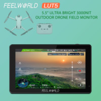 FEELWORLD LUT5 Moniteur de champ de caméra de luminosité extérieure Écran tactile 5.5 "Ultra 3000nit FHD IPS W/4K HDMI Ports Kit d'alimentation