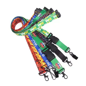 Custom Made Eco Friendly Durable Lightweight Seamless Heat Transfer Printed RPET Phone Lanyard Used To Prevent Phone Loss