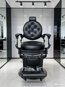 Sillón de Peluquería Antiguo, Sillón de Barbero Vintage Negro para Hombres, Precio al por Mayor, Butaca de Peluquero - Product Image 6