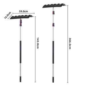 Özel uzunluk teleskopik kar fırça kiti alüminyum kutup çatı kar tırmık için dayanıklı plastik kafa - Product Image 2