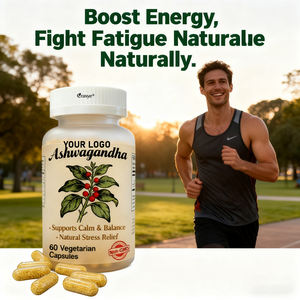 OEM/ODM Customizable Ashwagandha Pó Cápsulas Força Stress & Suporte de Humor com BioPerine-Não OGM, 60 Cápsulas Veganas - Product Image 4