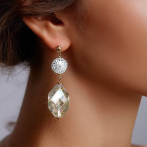 Fashion Drop <b>Earrings</b> PVD <b>Gold</b> Plated 316L Stainless Steel Crystal Bead <b>Dangle</b> <b>Earrings</b> - Product Image 3