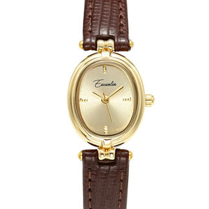 Reloj de cuarzo para mujer con caja redonda de acero inoxidable 316L resistente al agua a la moda de lujo con logotipo personalizado - Product Image 1