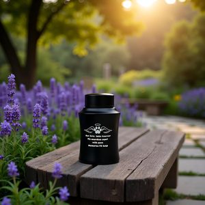 Urne pour cendres de <span class=keywords><strong>chien</strong></span> ou chat de taille moyenne en acier inoxydable, design ailes d'ange et <span class=keywords><strong>empreinte</strong></span> de <span class=keywords><strong>patte</strong></span>, pour cendres d'animaux de compagnie, urne funéraire noire personnalisée - Product Image 4