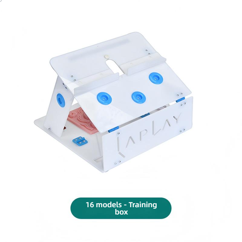 Caja de entrenamiento blanca de 16 compartimentos.