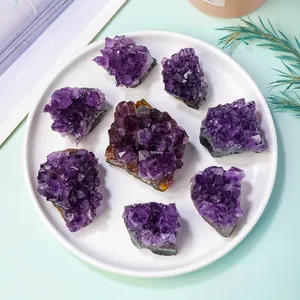 Wholesale Natural Crystal Crafts Healing Gems Bulk Beautiful Amethyst Cluster for Decoration