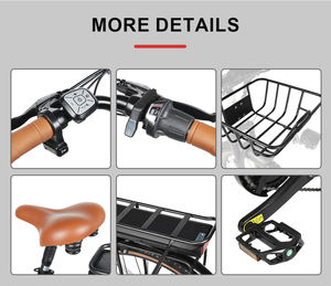 Bicicletta Elettrica Classica da 28 Pollici con Batteria da 13AH, <span class=keywords><strong>E</strong></span>-Bike da Donna con Portapacchi Posteriore, 350W per Adulti - Product Image 6