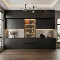 Meubles de cuisine modernes certifiés CE en acier inoxydable 304 pour villa, zone de préparation des repas, respectueux de l'environnement
