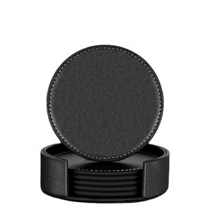 Sous-verres carrés en cuir PU personnalisés, écologiques, pour café et boissons, avec logo personnalisé, accessoire <span class=keywords><strong>de</strong></span> <span class=keywords><strong>table</strong></span> promotionnel - Product Image 5
