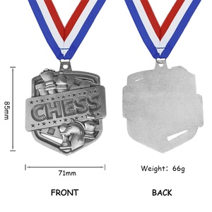 Medaglia per Competizioni di Scacchi Oro Argento Bronzo 123° Posto Premio Scuola Club Rilievo in Fusione Pressionata Logo Personalizzato Vendita all'Ingrosso - Product Image 5