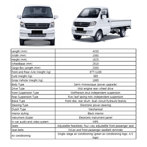 <span class=keywords><strong>DFSK</strong></span> Nouveau Mini Camion K01S 2025 avec Benne de 2,3m, Moteur Essence 1.0L, EPS, Climatisation, Double Airbags, 2 Places, Véhicule Utilitaire Léger - Product Image 4