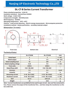 Transformador de Corriente de Pin NJXSE DL-CT505B DL-CT525B 1000/1 2000/1 CT AC 5A 10A 20A 30A 50A Transformador de Corriente de Montaje - Product Image 3