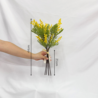 Bouquet de Mimosa Artificielle Jaune pour Printemps, Pâques, Saint-Valentin, Mariage, Douche Nuptiale, Décoration de Table et Maison, Verdure Réaliste