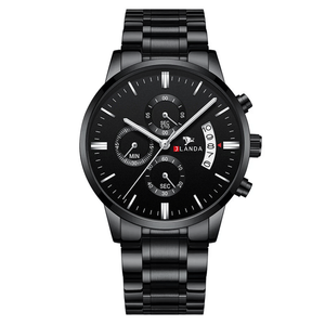 JLANDA Montres pour hommes Top Brand Chronographe Watch Men Stainless Steel Quartz Watches Black Male relogio masculino - Product Image 6