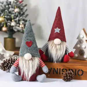 Gnomes de noël 2023 ornements de noël en peluche fait à la main, Gnomes de père noël décorations de maison décor de vacances cadeaux de noël