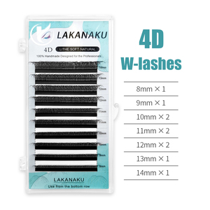 Extensions de cils personnalisées avec logo, souple, 0.07 YY, plateaux de cils en vison Clover, fournitures de cils pré-faits, volume noir mat 4D W - Product Image 4