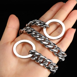 Cadenas de Acero Inoxidable con Diseño Cubano, Cadenas para Perros, Collar de Perro de Lujo, Oro de 18K, Eslabones Cubanos con Recubrimiento PVD - Product Image 3
