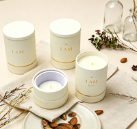 Boîte cadeau personnalisée de haute qualité, luxueuse et biodégradable pour bougies, avec finition de laminage mat, bougies coniques de forme ronde