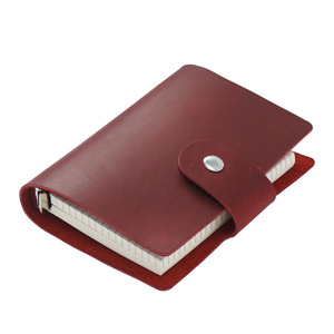 Planificador de bolsillo de cuero genuino A8 hecho a mano, organizador Retro, Bloc de notas diario, anillos de plata de 5 agujeros, Mini cuaderno, cuaderno promocional - Product Image 2