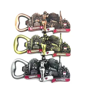 Wenen Oostenrijk Metalen Schilderachtige Plek Portret Liefdesbrief Component Souvenirbottle Opener Koelkastmagneet Voor Huisdecoratie