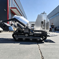 Kompakter Selbstladender Betonmischer Diesel Mini-Raupenhydraulik-Zementmischer Tragbare Maschine für Bauarbeiten