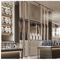 Éclairage de vitrine de bijoux haut de gamme, ensemble de présentoirs à bijoux en bois à LED pour vitrine, comptoir de présentation de bijoux, armoires de présentation