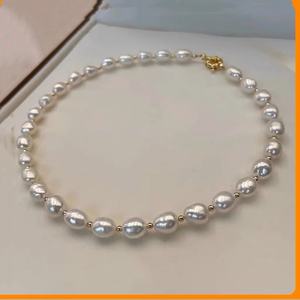 Collier en perles baroques atmosphériques de haute qualité pour femmes pour l'automne et l'hiver - Accessoires de beauté naturels - Product Image 1