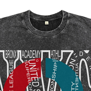 Camisetas de Algodón de Calidad Superior para Hombre, Manga Corta, Cuello Redondo, Transpirables, con Lavado Ácido, Estampado de Letras, Estilo Casual - Product Image 3