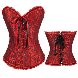 New Satin Bone Lace-Up Women Sexy Bustier Overbust Slim senza spalline corsetto Sexy Linger high fashion lingerie corsetto vita - Product Image 4