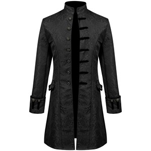 Abrigo Largo Gótico para Hombre Adulto, Estilo Steampunk con Capucha, Disfraz de Vampiro para Halloween, Gabardina - Product Image 1