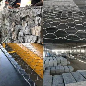 6 X 2 X 0.3 M Galvanized Galfan Hexagonal Wire Mesh Gabion Mattress Rock For Sea And River Defence Construction