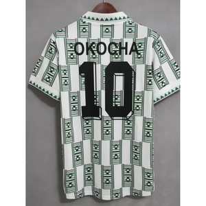 Maglia Retrò Nigeria 1994-1996 OKOCHA, Polo Vintage Classica in Rete, Camicia a Maniche Corte con Motivo Geometrico per Uomo - Product Image 1