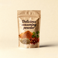Pochette debout avec fermeture à glissière refermable et trou Euro Finition mate Emballage d'assaisonnement pour épices alimentaires Matériau de qualité alimentaire