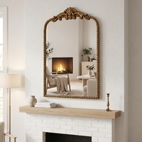 Miroir mural décoratif en métal pour intérieur, accent de décoration pour la maison, 60,96*4,45*99,06CM, miroir mural vintage doré en métal