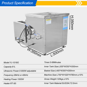 Máquina de Limpeza Ultrassônica Industrial em Aço Inoxidável 40kHz 61L com Temporizador, Filtro e Aquecedor para Peças Automotivas e Injetores - Product Image 2