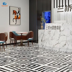 Nouvelle Arrivée Blaze Build : Carrelage en Porcelaine Poli Effet Marbre Noir et Blanc 800x800mm Labyrinthe pour Showroom de Luxe - Product Image 3