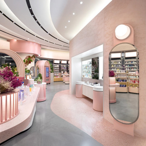 Conception de magasin de beauté rose, vitrine de produits de beauté, personnalisation, présentoir Nakajima, présentoir de produits personnalisé, prix d'usine - Product Image 5