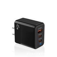 Cargador USB-C Multipuerto de 45W, Adaptador de Carga Rápida QC3.0/PD, Enchufes para EE. UU./UE/Reino Unido, para Teléfonos, Tabletas, Portátiles, Viajes