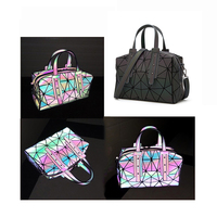 Nouveauté Fille Miss Unique Changement de Couleur Holographique Irisé Réfléchissant Motif Géométrique Sac à Main à Bandoulière Sac Fourre-Tout