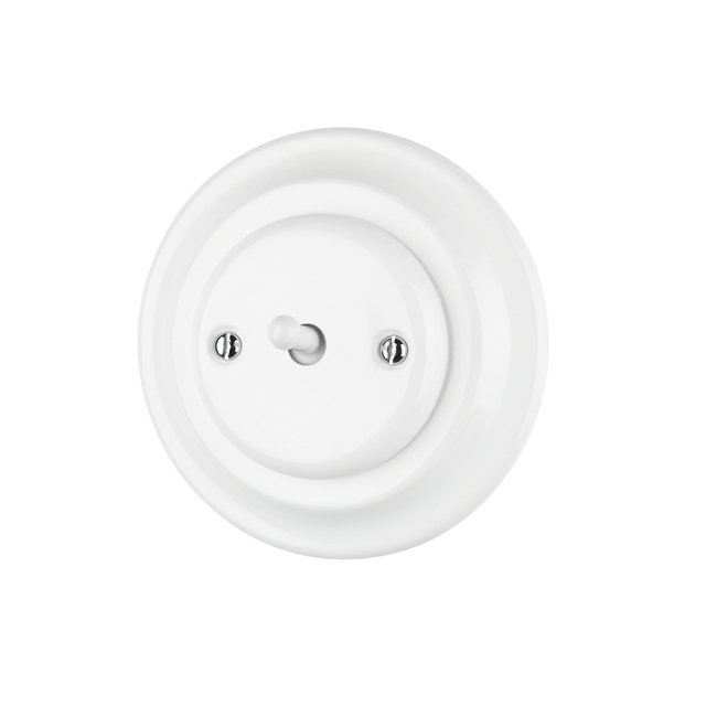 High-Quality Ceramic Retro Flush Mounted Toggle 1 Gang Wall Light Switch