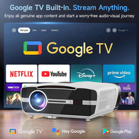 Projecteur intelligent Google à prix d'usine, 1850 ANSI, courte focale, 40W, double haut-parleur, Assistant Google, commande vocale, mise au point automatique TOF, vente en gros